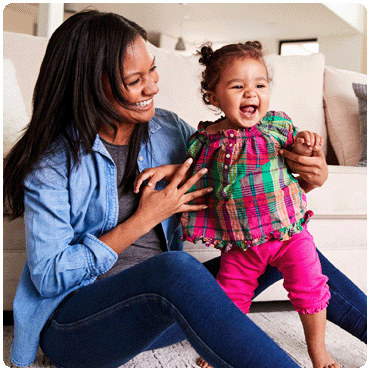 Mother and toddler daughter